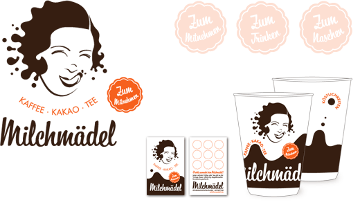 Milchm&auml;del // Caf&eacute; Kleimann Logoentwicklung und Ausstattung Caf&eacute;bar