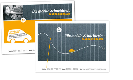 Mobile Schneiderin M&uuml;nster // Erscheinungsbild, Flyer