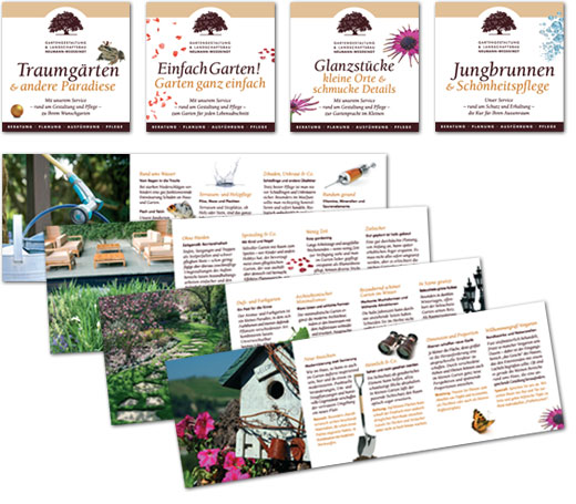 Werbung Flyer, Prospektgestaltung - Gartengestaltung & Landschaftsbau Neumann-Wedekindt 