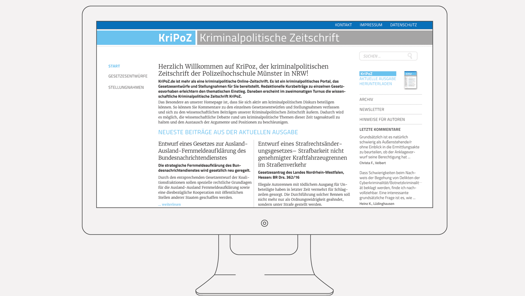 KRIPOZ - Kriminalpolitische Zeitschrift Webdesign Portal